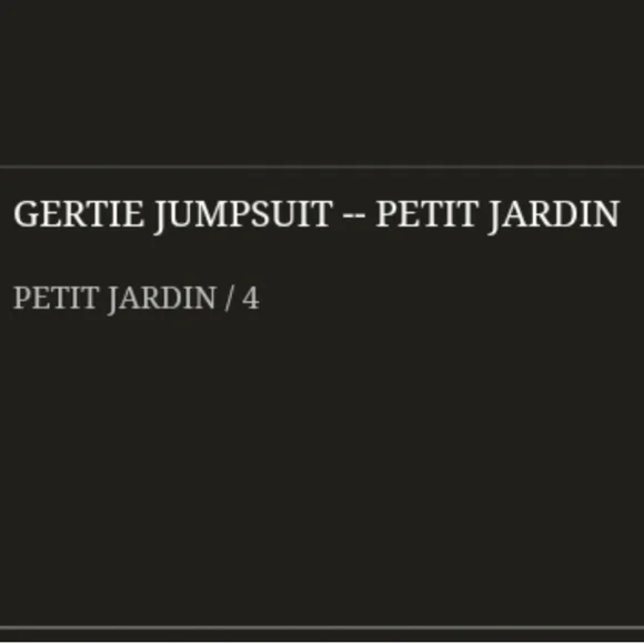 NWT DÔEN GERTIE JUMPSUIT IN PETIT JARDIN size 4 Doen - Picture 7 of 7